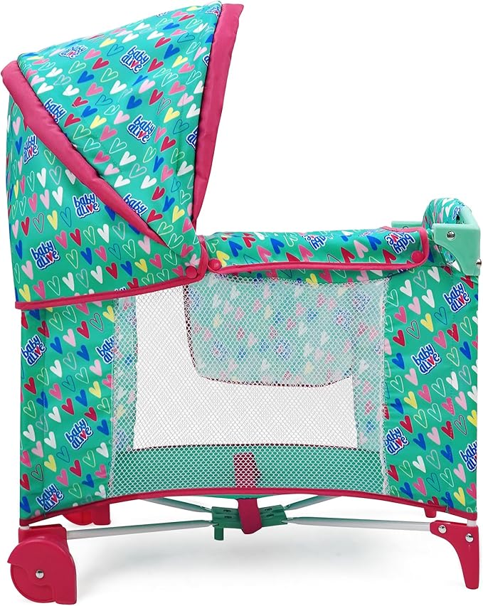 Baby Alive: Deluxe Doll Play Yard - Green, Pink 18", Folding, 3+