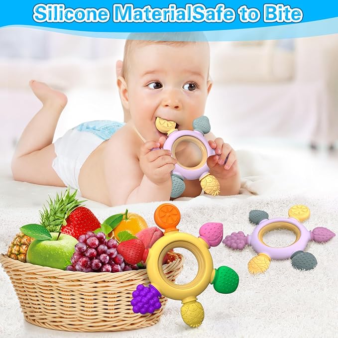 GJZZ Baby Teething Toys 6-12 Months, Montessori Sensory Toys 0-3 6-12
