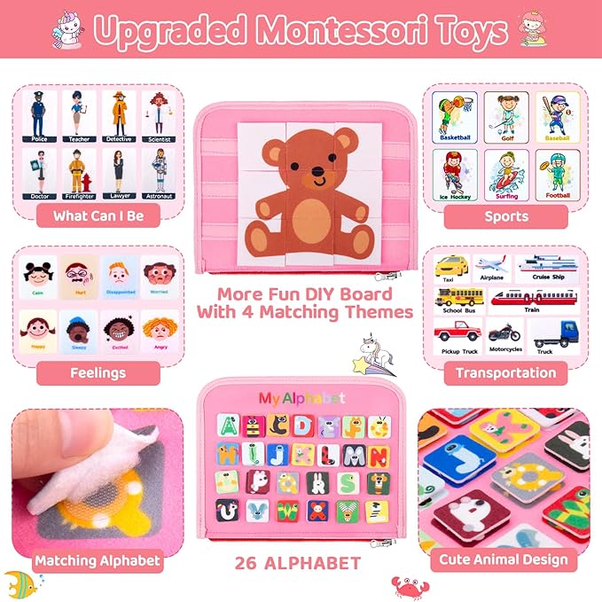 HONGDDY Busy Board Montessori Toys for Toddler, Sensory Board Toy