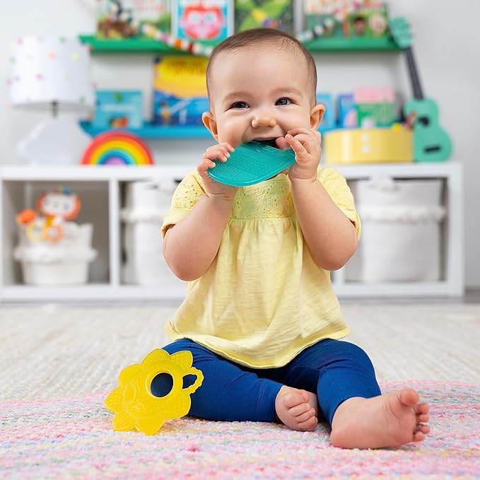 Bright Starts Sunny Soothers 2pk Multi-Textured Bpa Free Baby Teethers 3 Months+