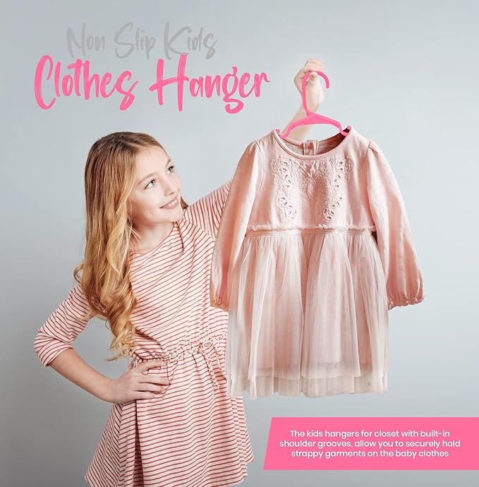 Utopia Home 160 Pack Kids Hangers - 11.5 Inch Plastic Baby Hangers for Closet - Childrens Hangers for Clothes & Infant Hangers for Closet - Ideal for Everyday Standard Use (Pink)