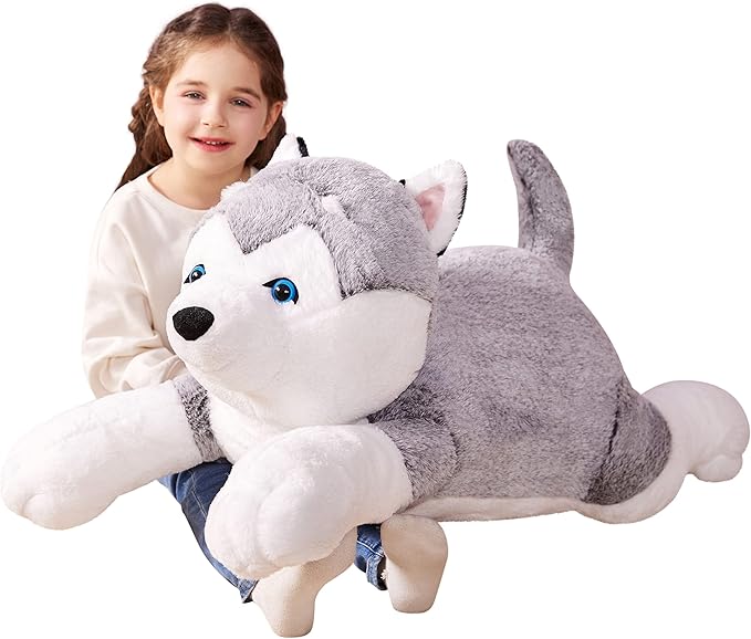 IKASA Giant Husky Stuffed Animal Plush Toy,30" Large Dog Puppy Cute Jumbo Soft Toys