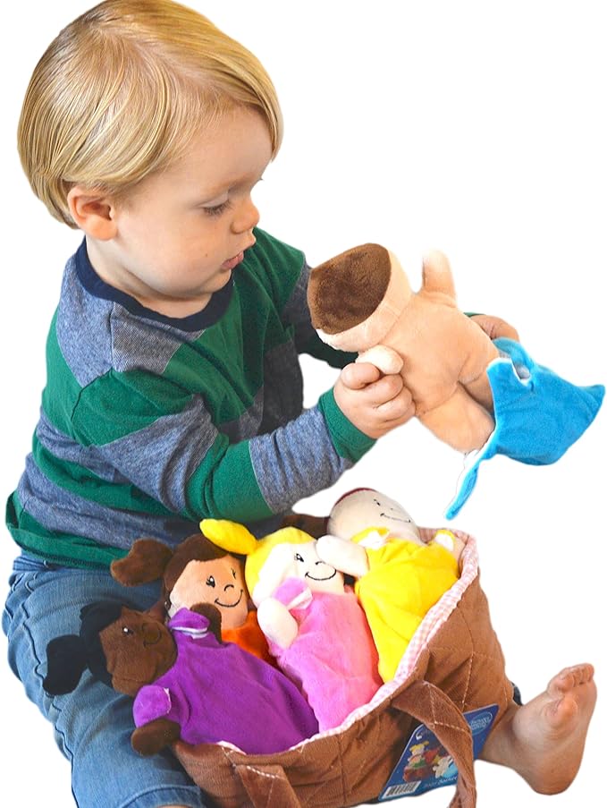 Basket of Babies Plush Baby Doll Set with Removable Clothing - Multicultural Diversity Baby Doll Toys for Boys and Girls with 6 Soft Baby Dolls, Interchangeable Clothing