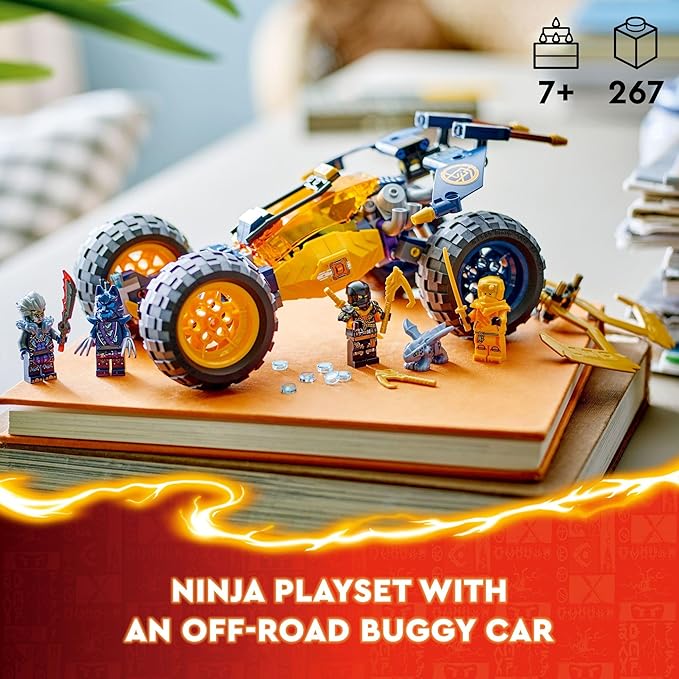 LEGO NINJAGO Arin’s Ninja Off-Road Buggy Car Toy with 4 Minifigures, Building Set for Kids with Dragon Toy from The NINJAGO Dragons Rising TV Show 7 Year 71811