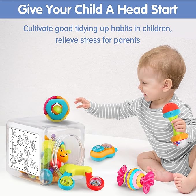 iPlay, iLearn 10pcs Baby Rattles Toys Set 0 1 2 3 4 5 6 7 8 9 10 12