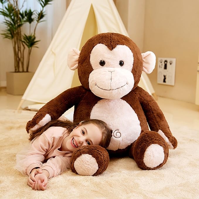 IKASA Giant Monkey Stuffed Animal Plush Toy,Large Big Jumbo Soft Toys 30" Huge (30 inches,