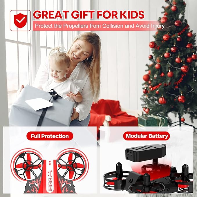 NEHEME NH330 Mini Drones for Kids Beginners Adults, RC Small Helicopter Quadcopter with Headless Mode 3D Flip 2 Batteries,