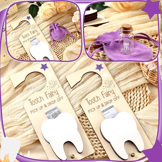 3 Pcs Tooth Fairy Tooth Holder Bag Tooth Fairy Door