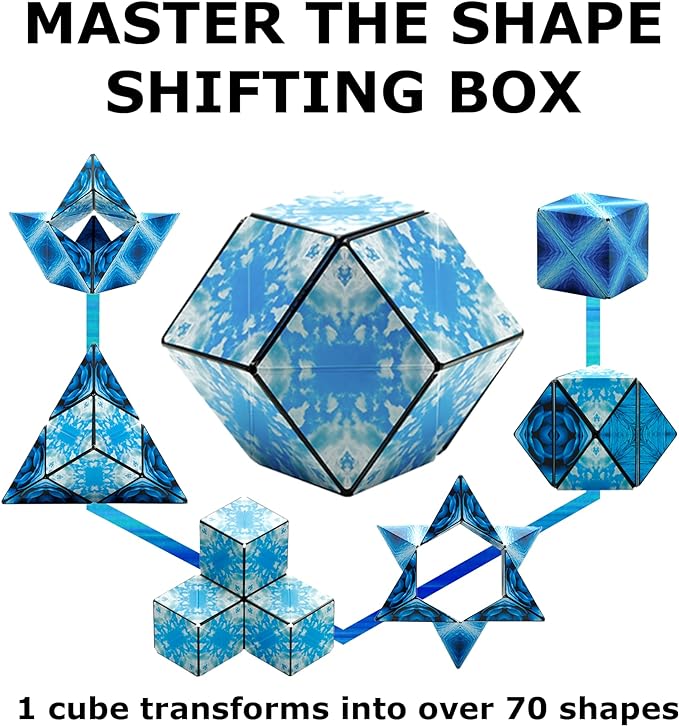 SHASHIBO Shape Shifting Box - Award-Winning, Patented Fidget Cube w/ 36 Rare Earth Magnets 70 Shapes,