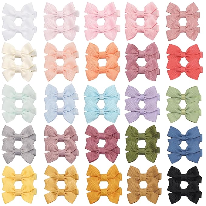 C횋LLOT Baby Hair Clips, 50PCS 2" Fully Lined Hair Bows for Girls