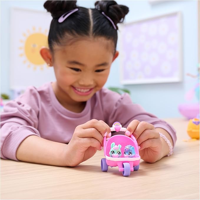 Hatchimals Alive, Hatch N’ Stroll Playset with Stroller Toy and 2 Mini Figures in Self-Hatching Eggs 3 and