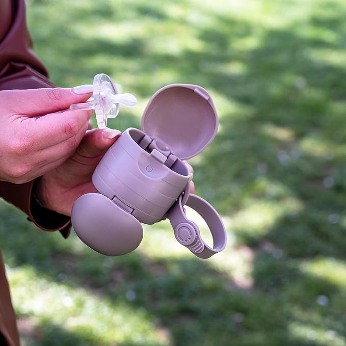 Ubbi On-The-Go Dual Pacifier Holder, Keep's Baby's Binkies Clean and Accessible
