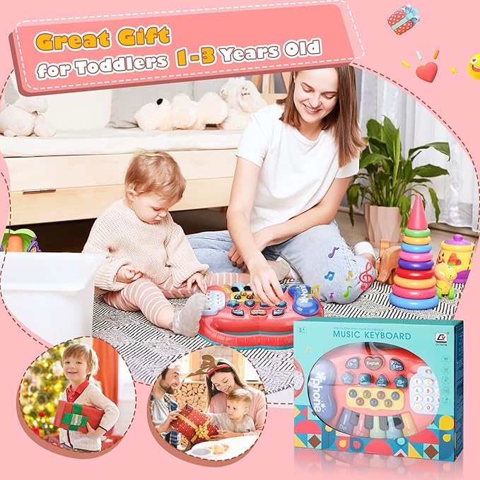 Ideashop Baby Piano Toys for 6 to 12 Months, Light 1 2 3 Years