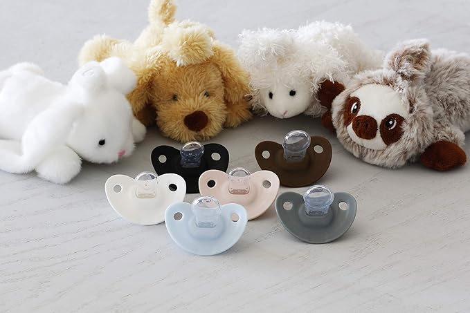 Furry Friend Pacifier Plush Toy - Ultra Soft Cuddly 100% Polyester with Medical Grade Silicone Pacifier (Color Varies), Machine Washable