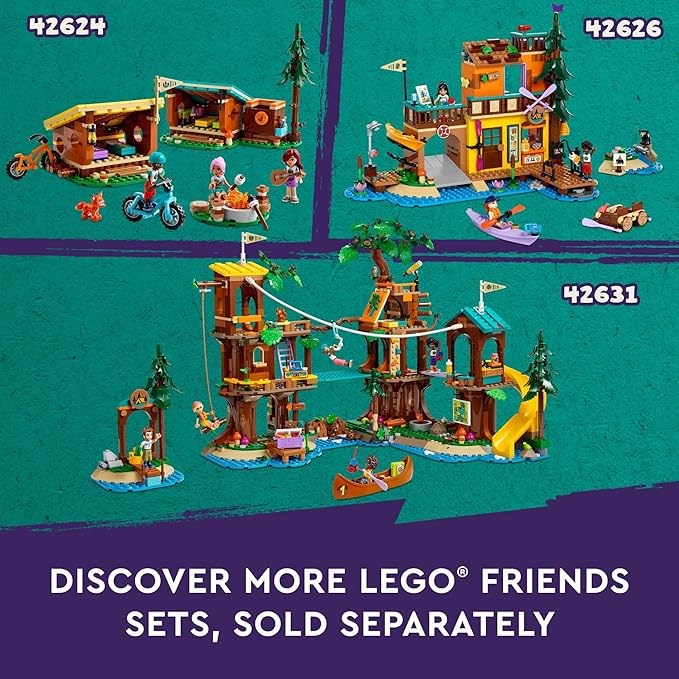 LEGO Friends Adventure Camp Archery Range Toy, Archery Set for Kids with Toy Bow and Arrows, Adventure Building Playset for Girls and Boys Ages 6 Years and Up, 2 Mini Dolls and a Raccoon Figure, 42622