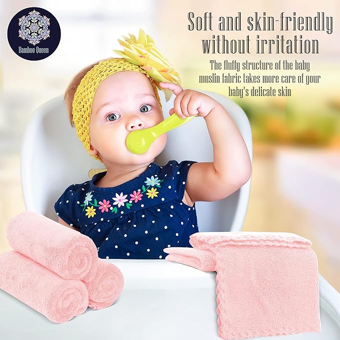32 Pack Baby Washcloths - Luxury Coral Fleece 10x10 Inch