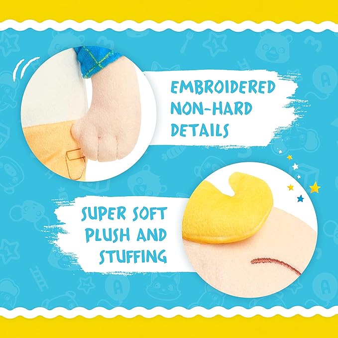Just Play Cocomelon 100% Recycled Materials 13-inch JJ Plush Stuffed Doll, Super-Soft and Huggable, Kids Toys for Ages 18 Month (Pack of 4)