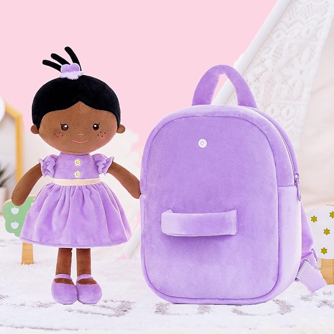 Onetoo Toddler Backpack Kids Backpacks with Soft Tanned Baby Dolls 9"