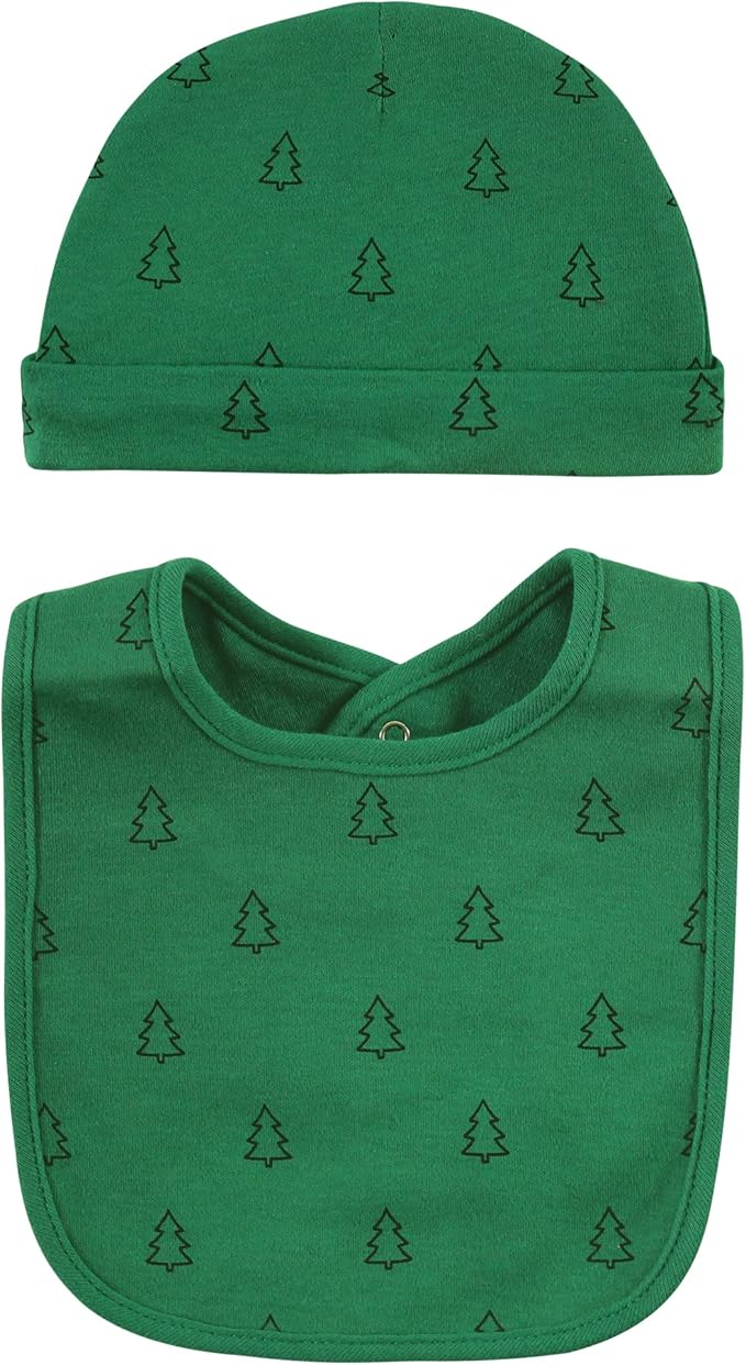 Hudson Baby Unisex BabyCotton Bib and Headband or Caps Set