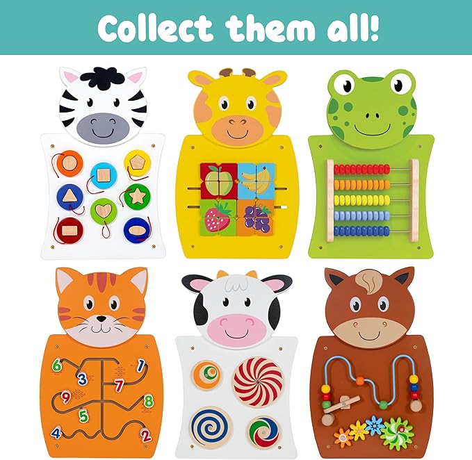 SPARK & WOW Zebra Activity Wall Panel - Ages 18m+ - Montessori Sensory Wall Toy - Nesting Shape Activity - Busy Board - Toddler Room Décor