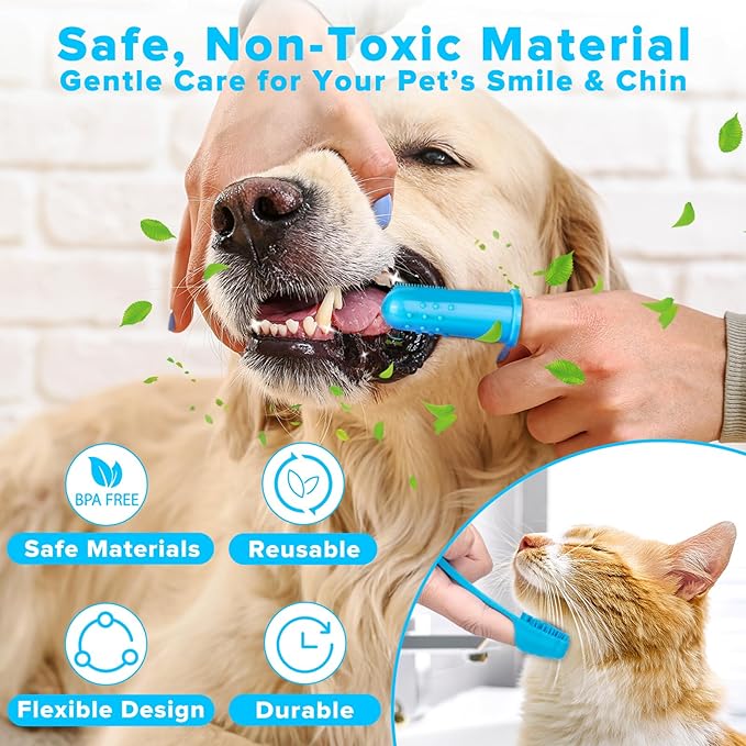 6PCS Pet Grooming Kit | Dog Washing Gloves | Dog Bath Brush | Dog Bath Gloves | Dog Shampoo Brush | Pet Grooming Gloves | Cat Bathing Supplies | Dog Bath Supplies (Light Blue)