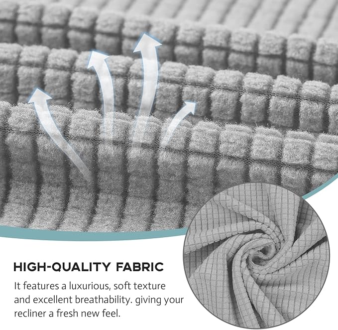Recliner Chair Cover Lazy Boy Recliner Covers Recliner Covers for Recliner Chair 1 Piece Furniture Protector Prevent wear and pet Hair(Recliner,Light Grey)
