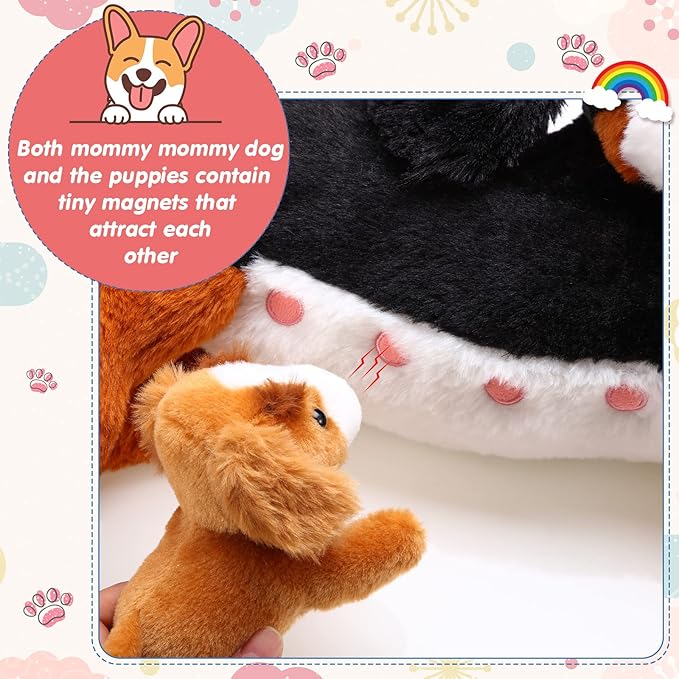 HyDren Nurturing Bernese Mountain Dog Plush Toy Set 15 Inch 4 Stuffed