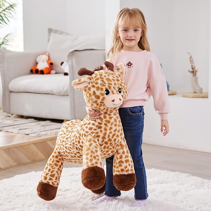 IKASA Large Giraffe Stuffed Animal Plush Toys,Soft Toy 30" Giant Cute Huge Big Size Jumbo Kawaii Fluffy Plushy Fat Oversized Plushie