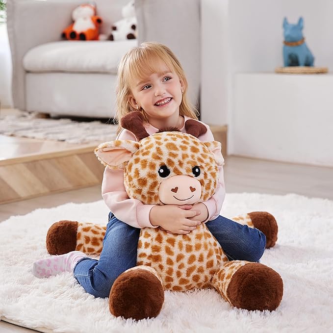 IKASA Large Giraffe Stuffed Animal Plush Toys,Soft Toy 30" Giant Cute Huge Big Size Jumbo Kawaii Fluffy Plushy Fat Oversized Plushie