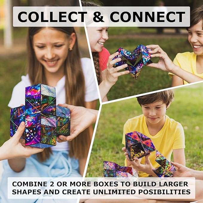 SHASHIBO Shape Shifting Box - Award-Winning, Patented Fidget Cube w/ 36 Rare Earth Magnets 70 Shapes,