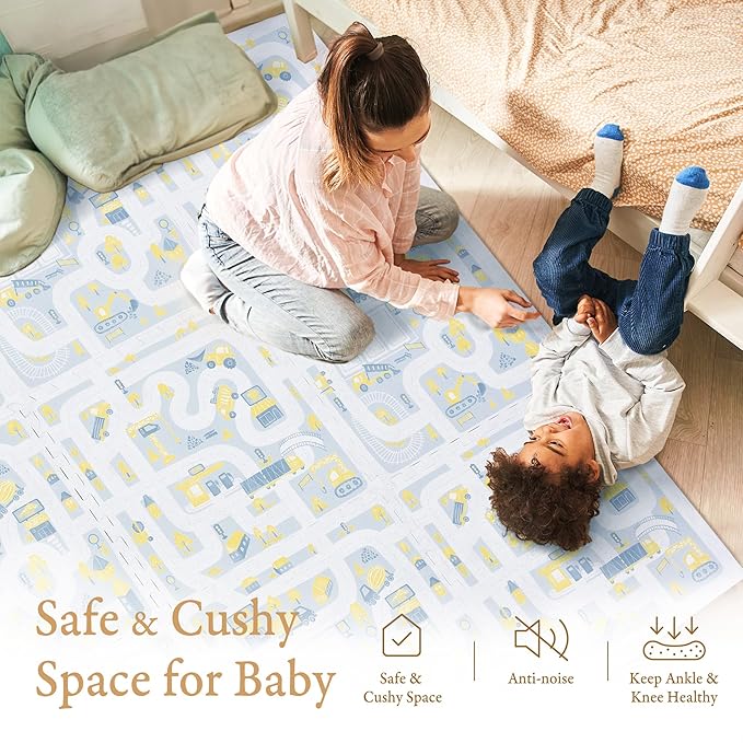 Premium Exercise & Baby Foam Play Mats - Stylish & Large Non-Toxic Odorless Floor Mat 6 Tiles 6ft x 4ft -