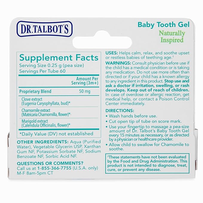 Dr. Talbot's Baby Tooth Gel for Sore Gums, Naturally Inspired 2 Pack, 1.06 Oz,