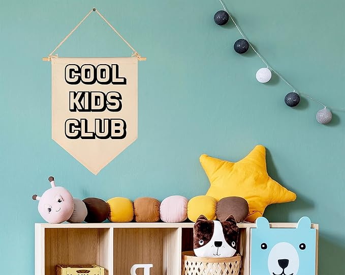 Cool Kids Club-Flag Sign Art Gifts for Baby Newborn Boys