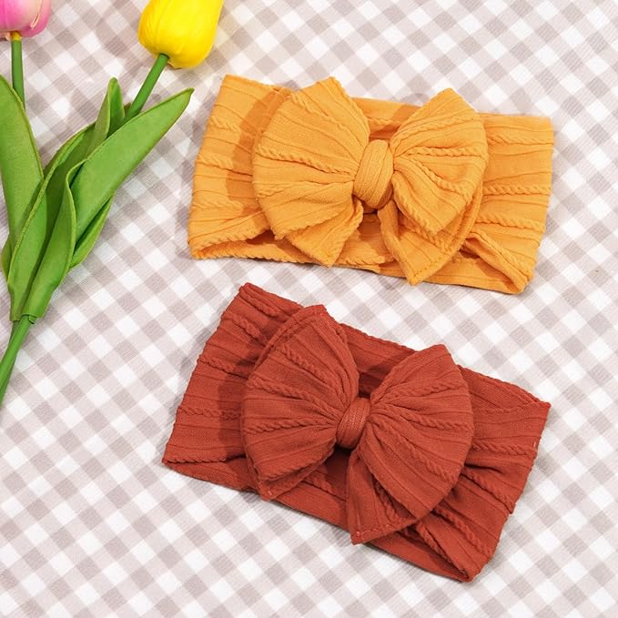 C횋LLOT 2024 Super Stretchy Soft Handmade Headbands with Double Bows 6 (Desert)