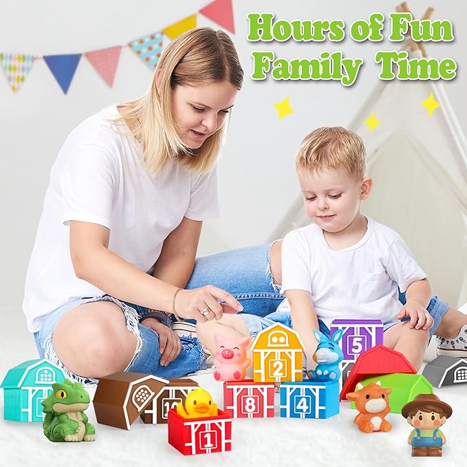 Oriate Learning Toys for 1,2 3 Year 20Pcs Farm 12+ Months