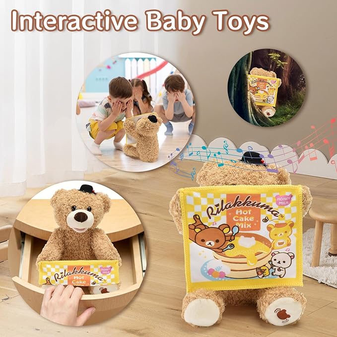Plush Stuffed Animal Toy, Talking Teddy Bear Animated Plush Toy Dolls for Personalized Baby Birthday Gift 11.5in (Colorful)