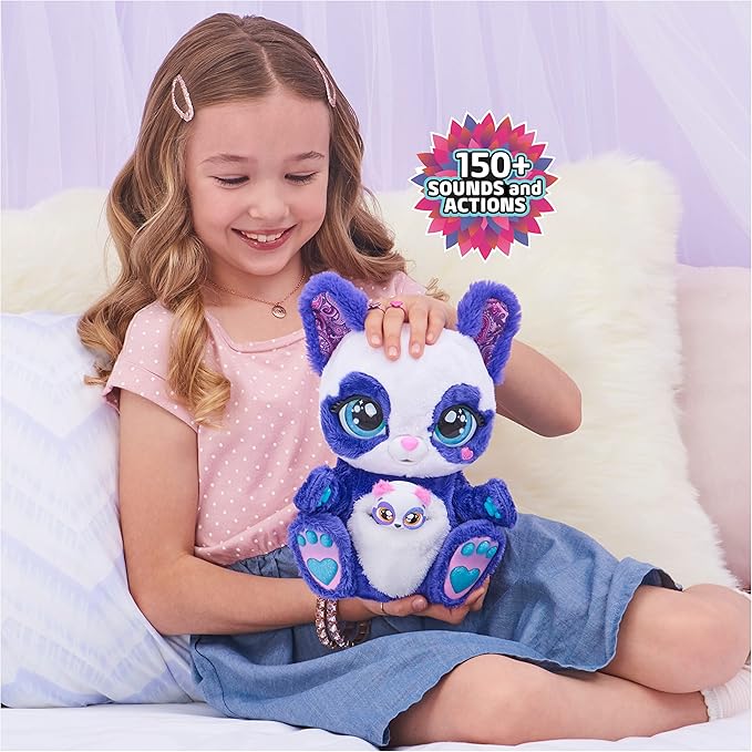 Interactive Panda-Roo Plush Toy with Mystery Baby-Roo Surprise - Over 150 Sounds & Actions, 10+ Engaging Games 5+