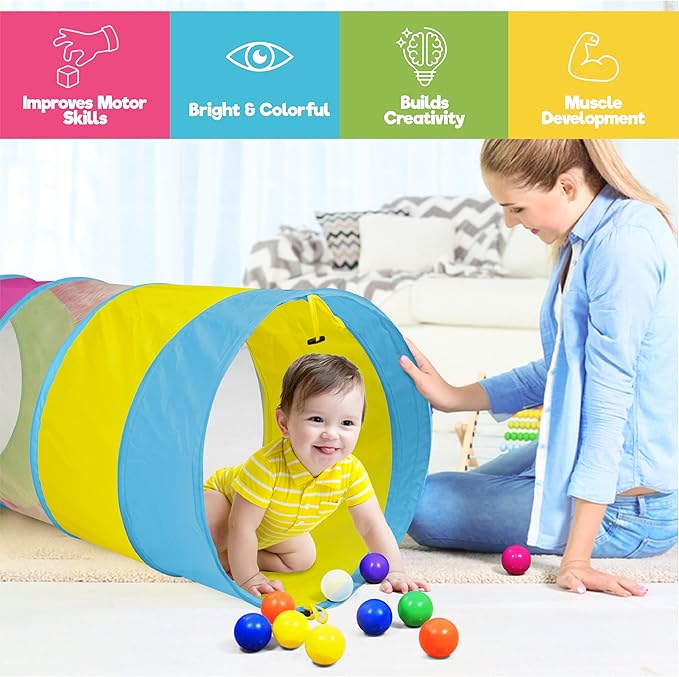 Hide N Side 6ft Crawl Through Play Tunnel Toy, Pop