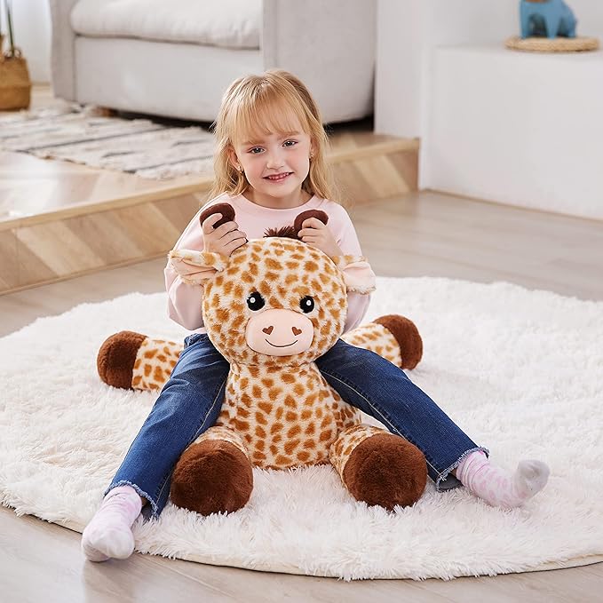 IKASA Large Giraffe Stuffed Animal Plush Toys,Soft Toy 30" Giant Cute Huge Big Size Jumbo Kawaii Fluffy Plushy Fat Oversized Plushie