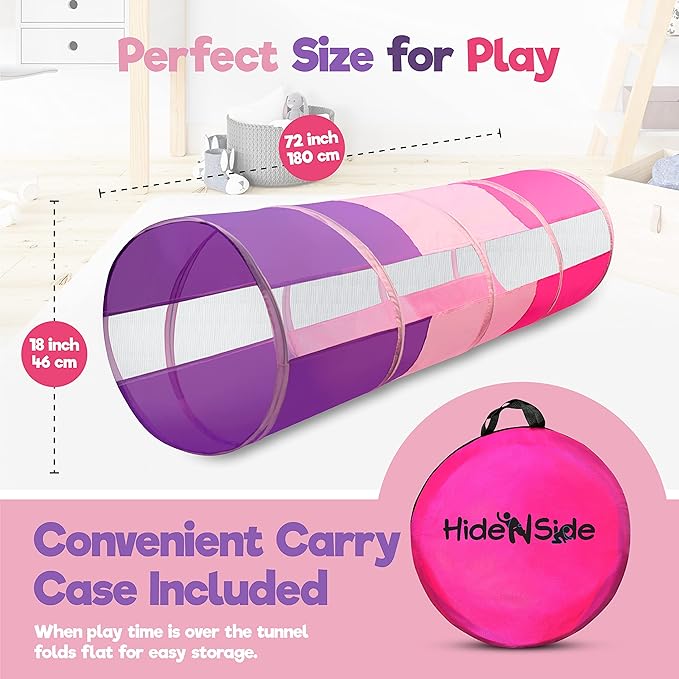 Hide N Side 6ft Crawl Through Play Tunnel Toy, Pop