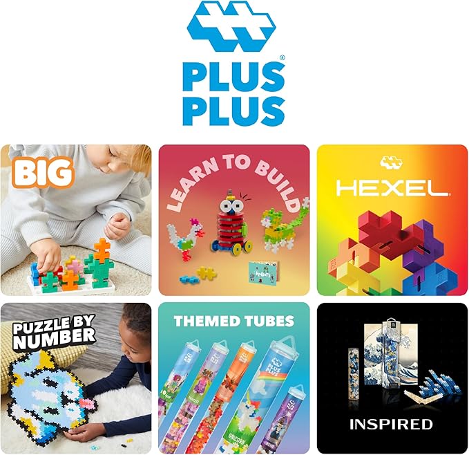 PLUS PLUS 240 Piece Interlocking Building Blocks for Kids, Open Ended Connecting Toys, STEM Bin Classroom Mini Manipulatives - Holiday Mix Play Tube