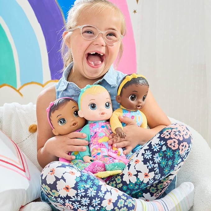 Baby Alive Soft ‘n Cute Doll, Black Hair, 11-Inch First Baby Doll Toy, Washable Soft Doll, Toddlers Kids 18 Months and Up, Teether Accessory
