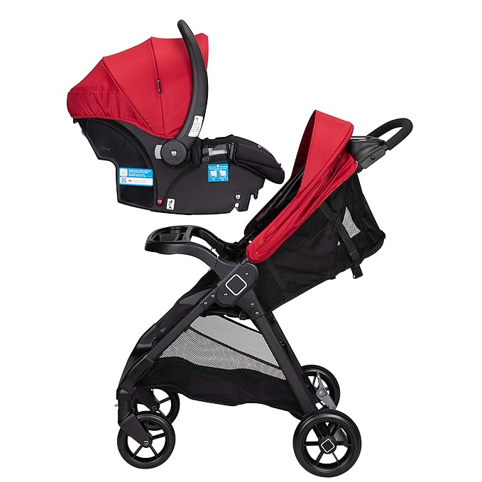 Safety 1st Smooth Ride Travel System Stroller and Car Seat OnBoard™ FLX - Efficient Infant Car Seat Stroller and Infant Car Seat and Stroller Combo, Black Cherry