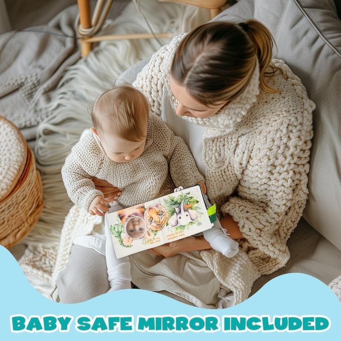 Soft Book, Touch and Feel Cloth Soft Crinkle Books for Babies 0-12 Months