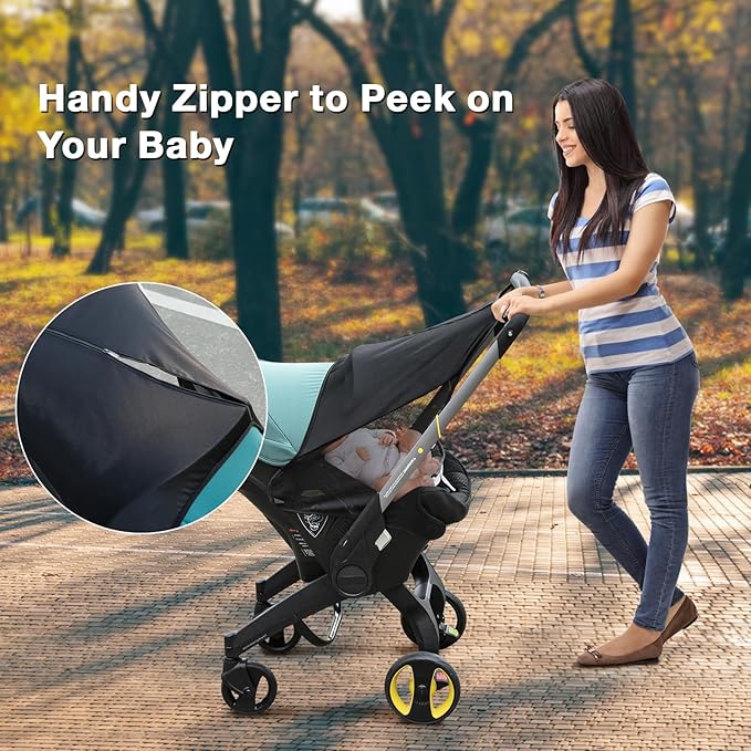 Stroller Sun Shade, Functional Sun Protection Extension Compatible with Doona car seat Stroller, 360 Sun Shade Baby Car seat UV Protection Sun Cover for Baby Pushchairs Strollers Accessories