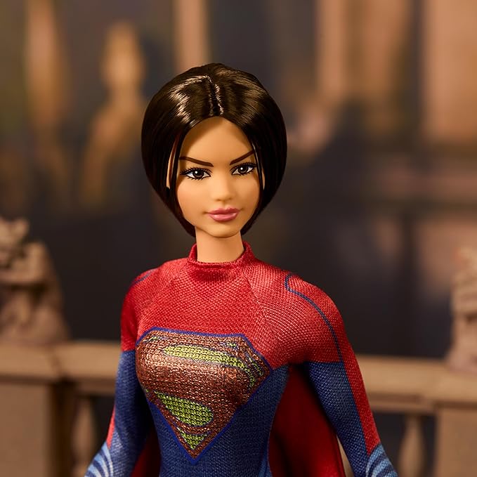Barbie Supergirl Collectible Fashion Doll from The Flash Movie Wearing Red & Blue Suit with Cape, Display Stand Included (Amazon Exclusive)