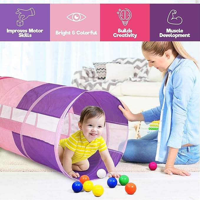 Hide N Side 6ft Crawl Through Play Tunnel Toy, Pop