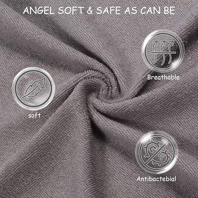 Baby Washcloths, Momcozy Ultra Soft Absorbent Towel 8pcs Newborn 10"x10" (Gray)
