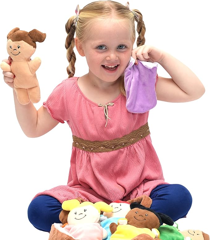Basket of Babies Plush Baby Doll Set with Removable Clothing - Multicultural Diversity Baby Doll Toys for Boys and Girls with 6 Soft Baby Dolls, Interchangeable Clothing