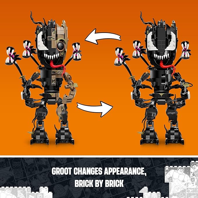 LEGO Marvel Venomized Groot 76249 Transformable Marvel Toy for Play and Display, Buildable Marvel Action Figure for Fans of the Guardians of the Galaxy Movie 10 Year